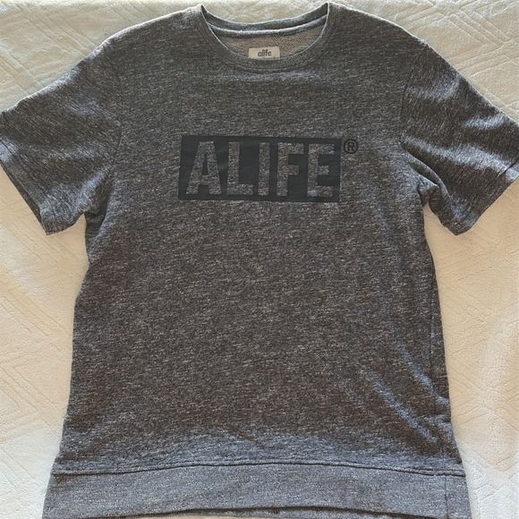 Alife Other - ALIFE- Heather Charcoal Grey Knit Fabric T-Shirt-Men's Small-Short Sleeve Casual